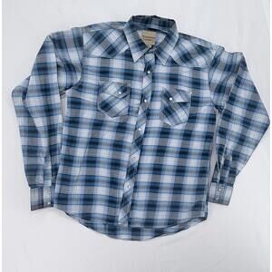 Cowboy Legend Vintage‎ Flannel Western Shirt Relaxed Fit XL Cotton Blend